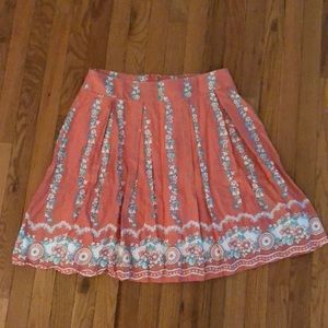 Pretty coral & teal skirt